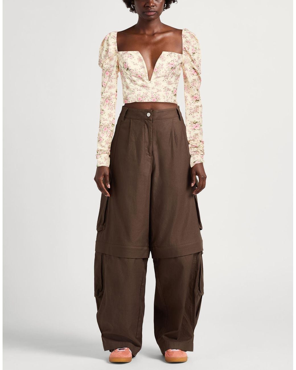 Aniye By White Cream Top Polyester, Elastane