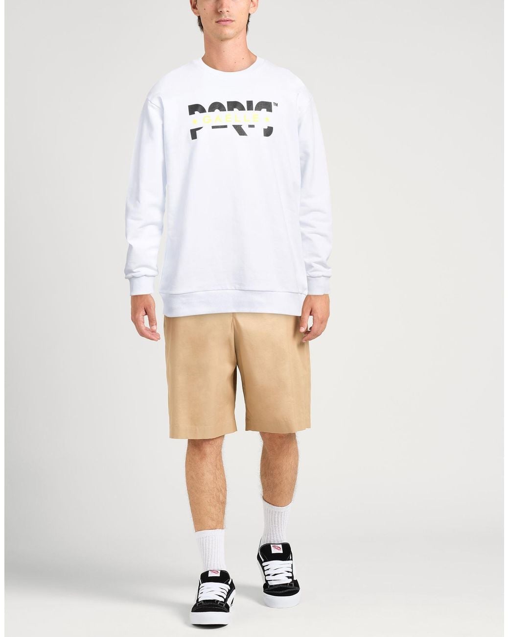 Gaelle Paris White Sweatshirt Cotton for men