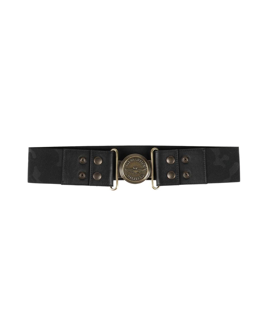 Aeronautica Militare Black Belt Polyester, Rubber, Cow Leather