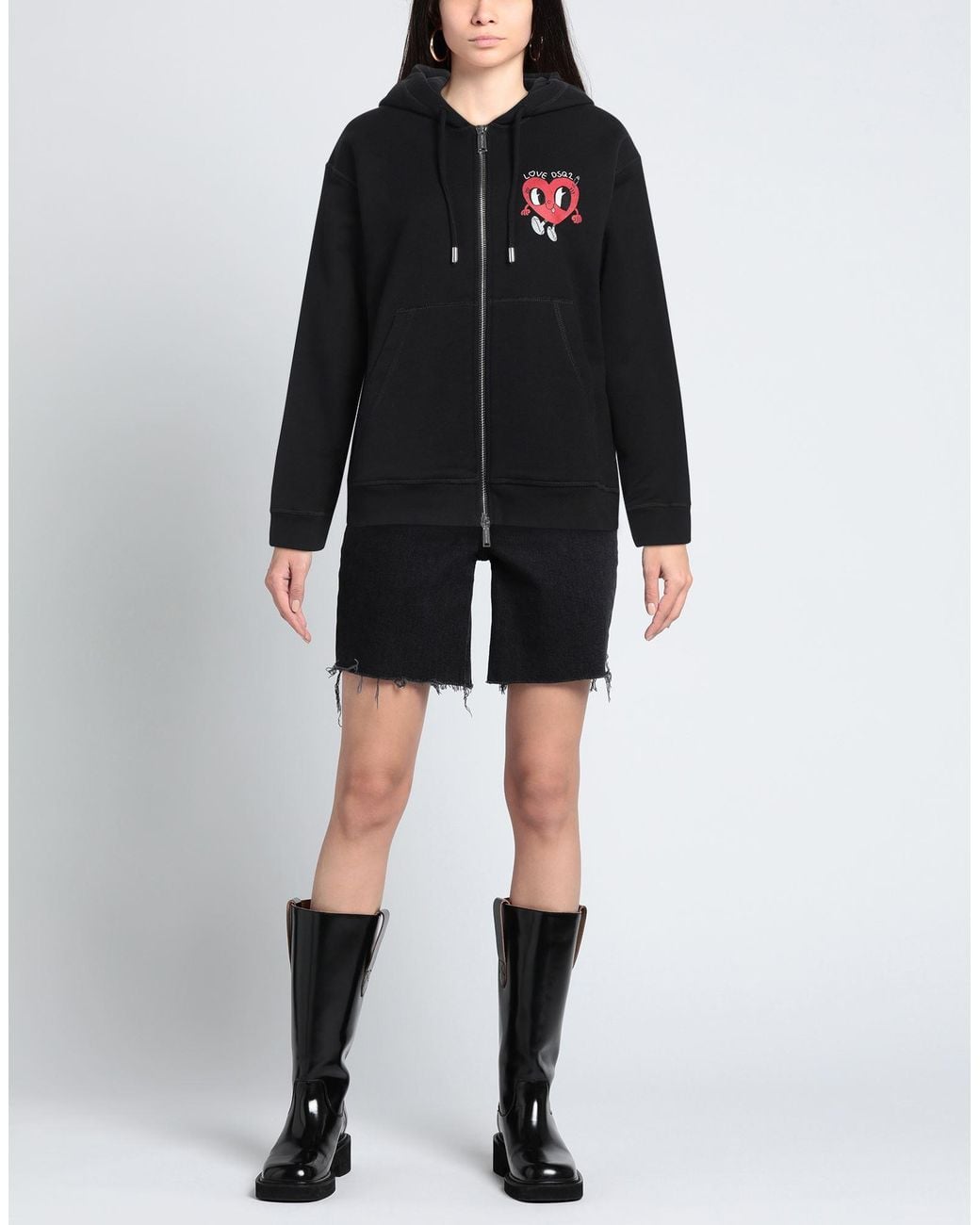 DSquared² Black Sweatshirt Cotton, Elastane