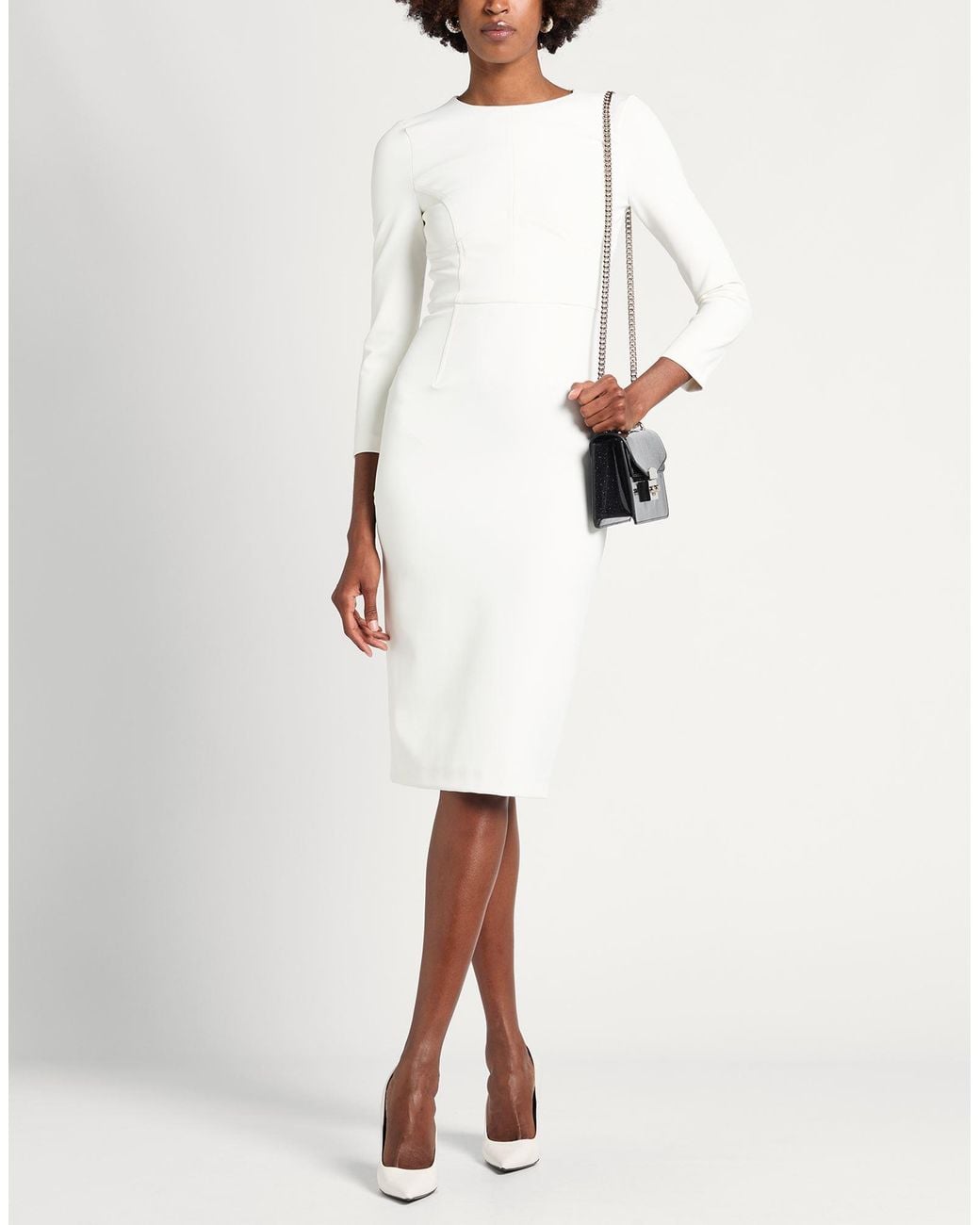 Pinko White Midi Dress