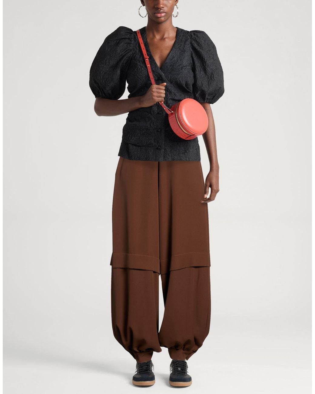 Haveone Brown Pants Polyester, Elastane