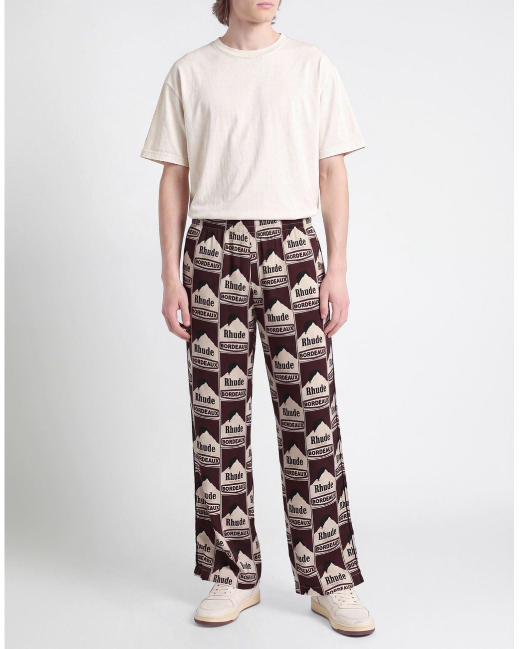 Rhude White Pants Rayon, Polyester for men
