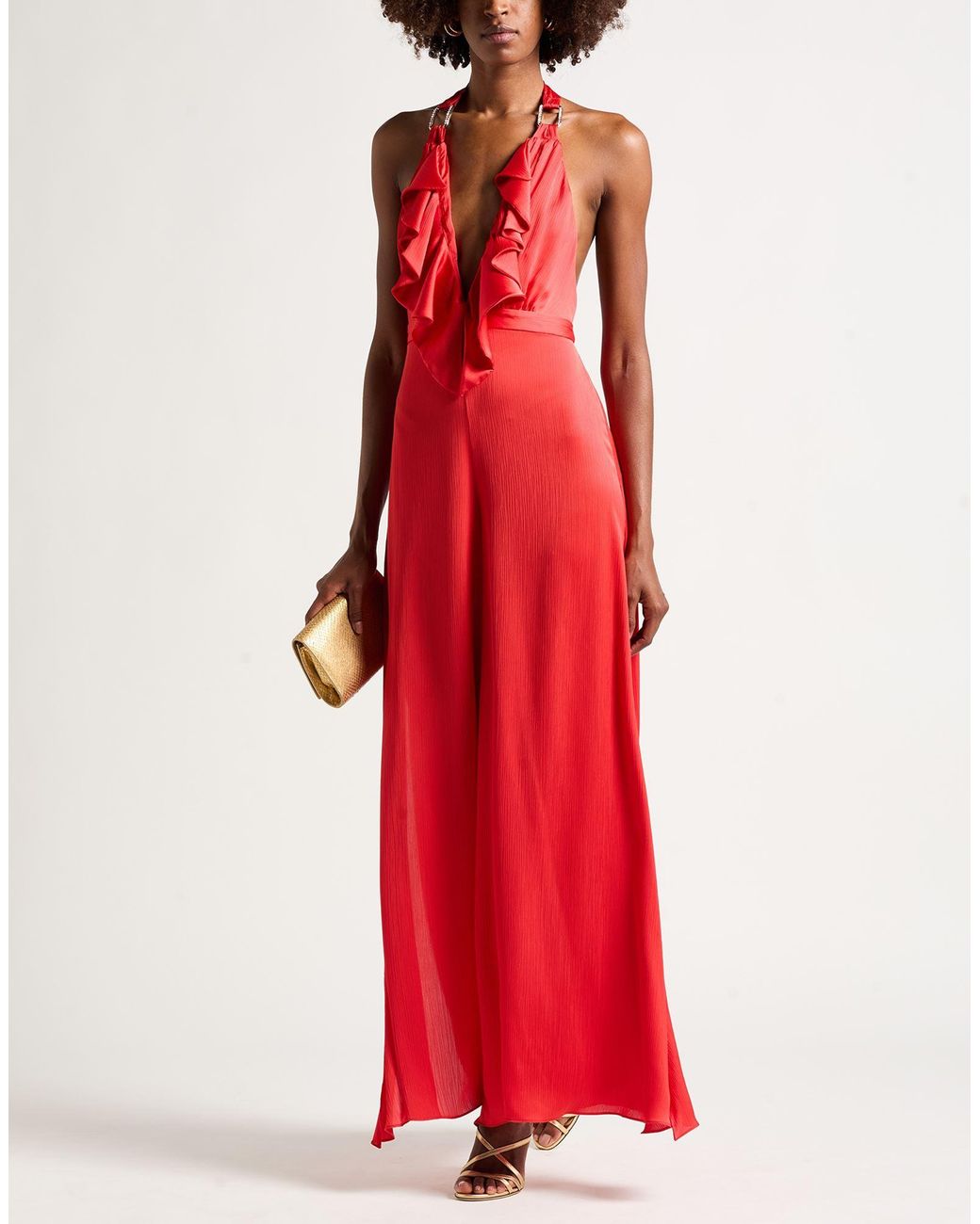 Hanita Red Jumpsuit Polyester