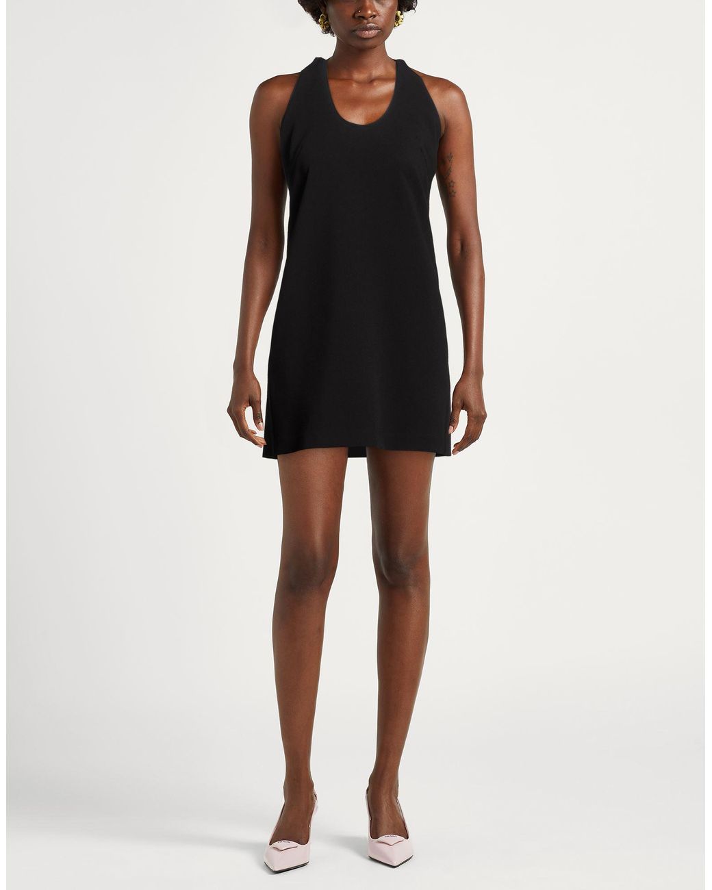Pinko Black Mini Dress Polyester, Viscose, Elastane