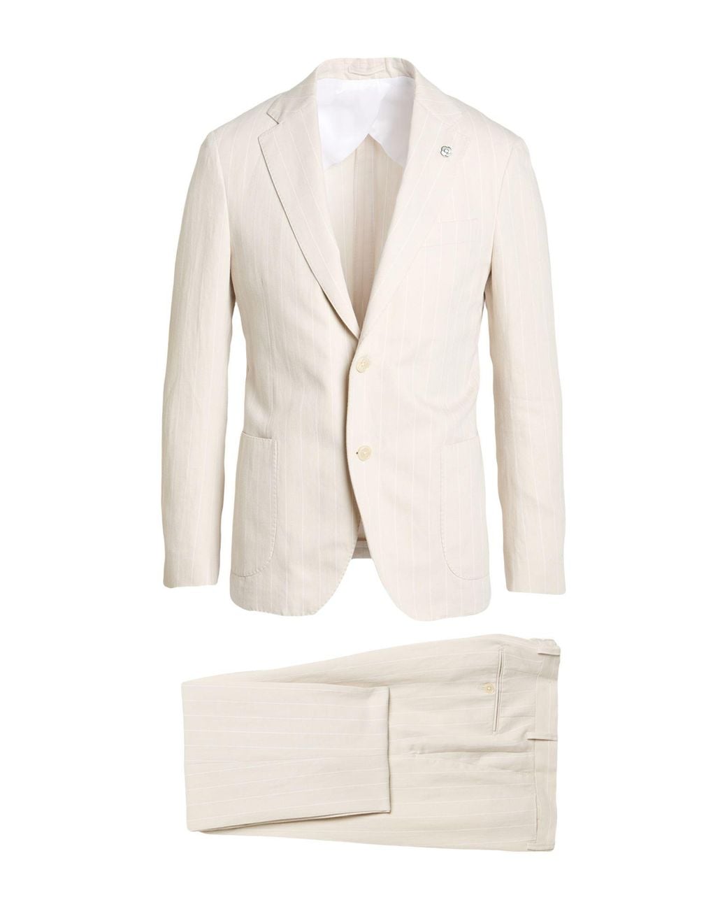 Lardini White Suit Cotton, Linen for men