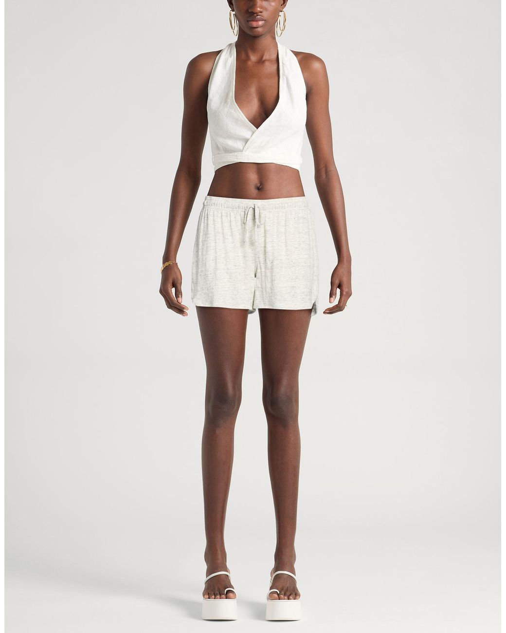 Vilebrequin White Light Shorts & Bermuda Shorts Linen