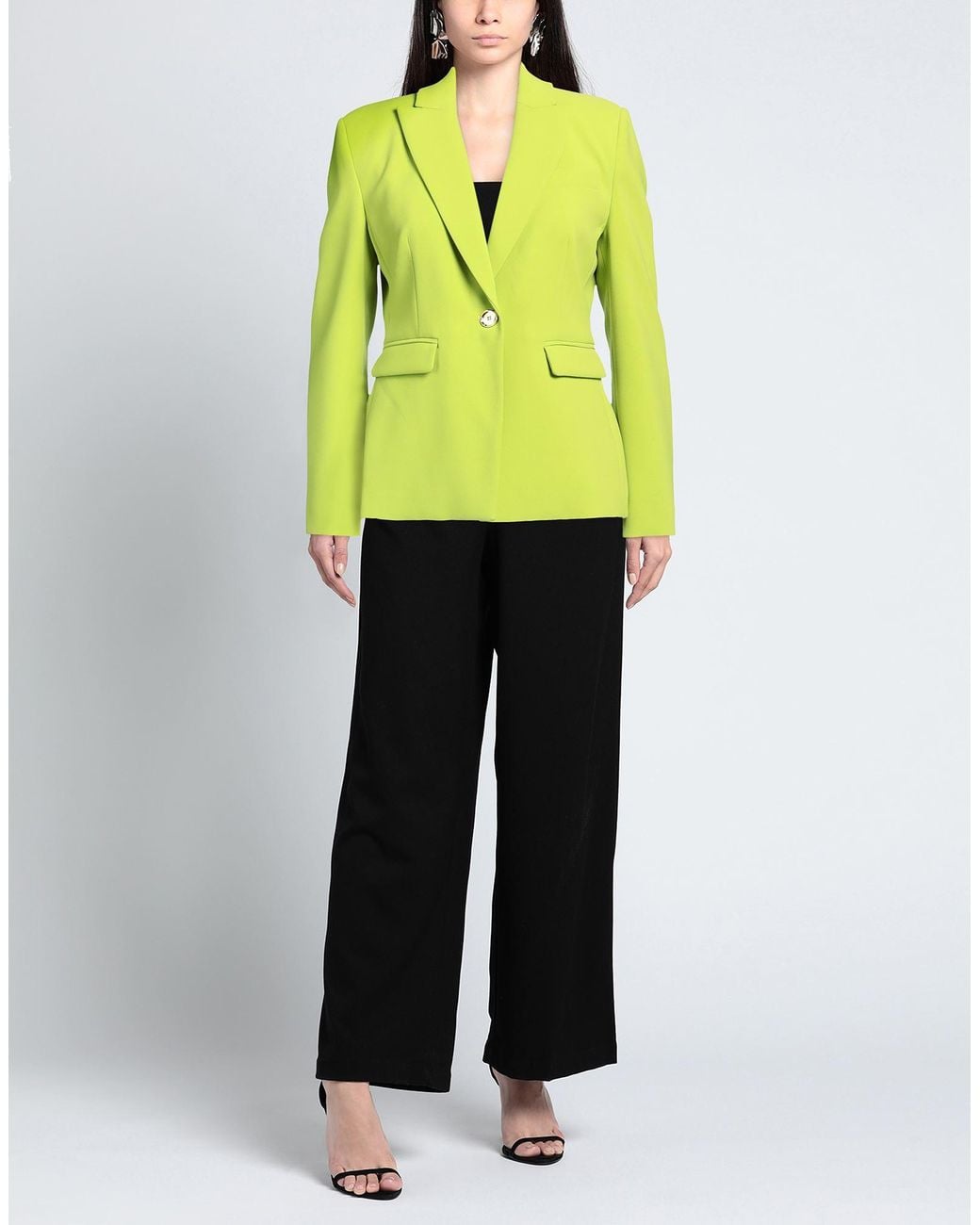 Pinko Yellow Lime Blazer Polyester, Elastane