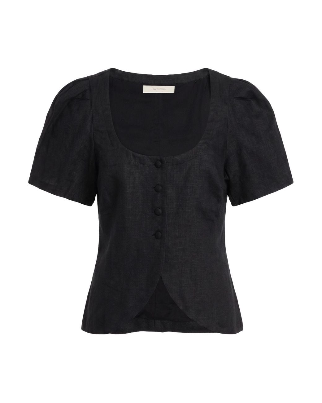 Faithfull The Brand Black Shirt Linen