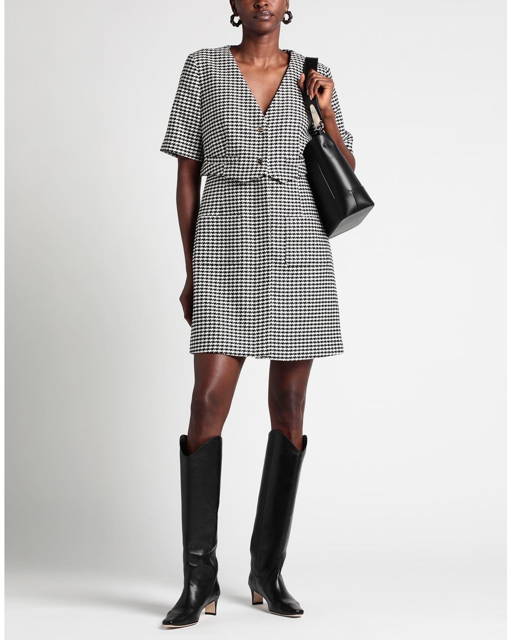 Sandro Black Mini Dress Acrylic, Polyester, Viscose, Elastane
