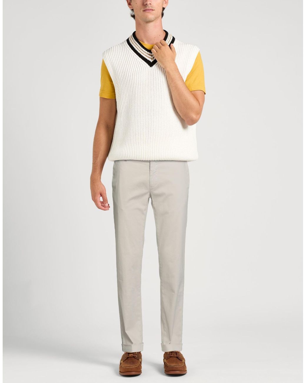 Mason's Gray Pants Cotton, Elastane for men