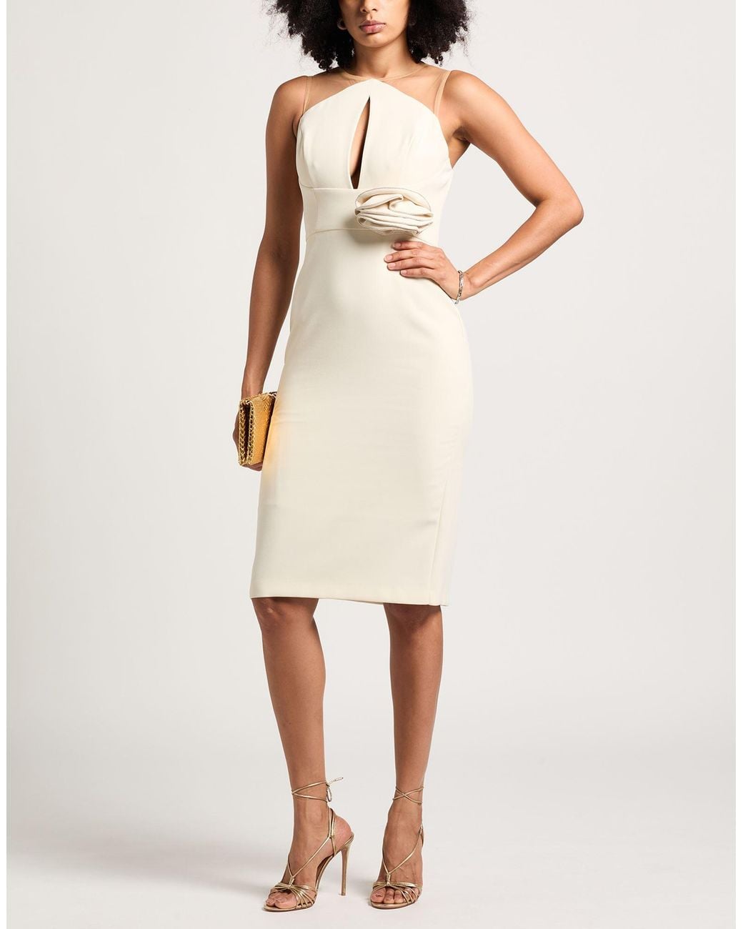 Camilla Natural Midi Dress Polyester