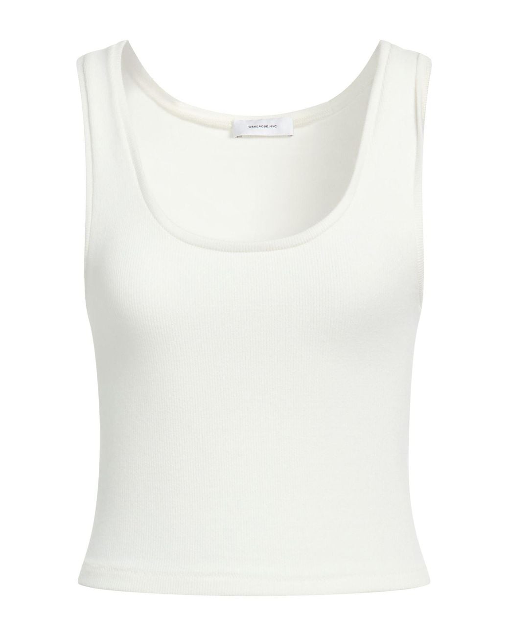 Wardrobe NYC White Ivory Tank Top Cotton, Elastane