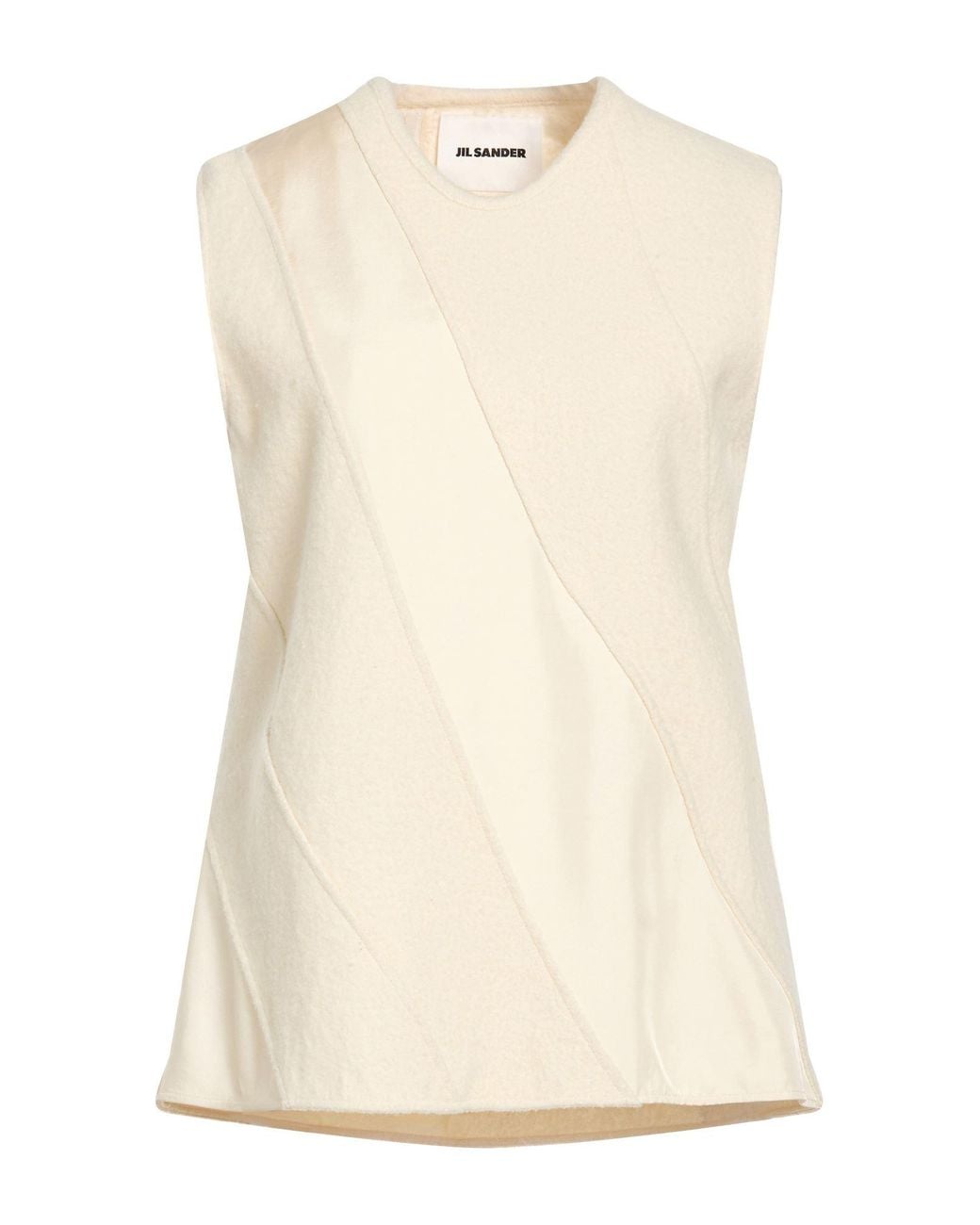 Jil Sander Natural Cream Top Cotton, Wool, Viscose