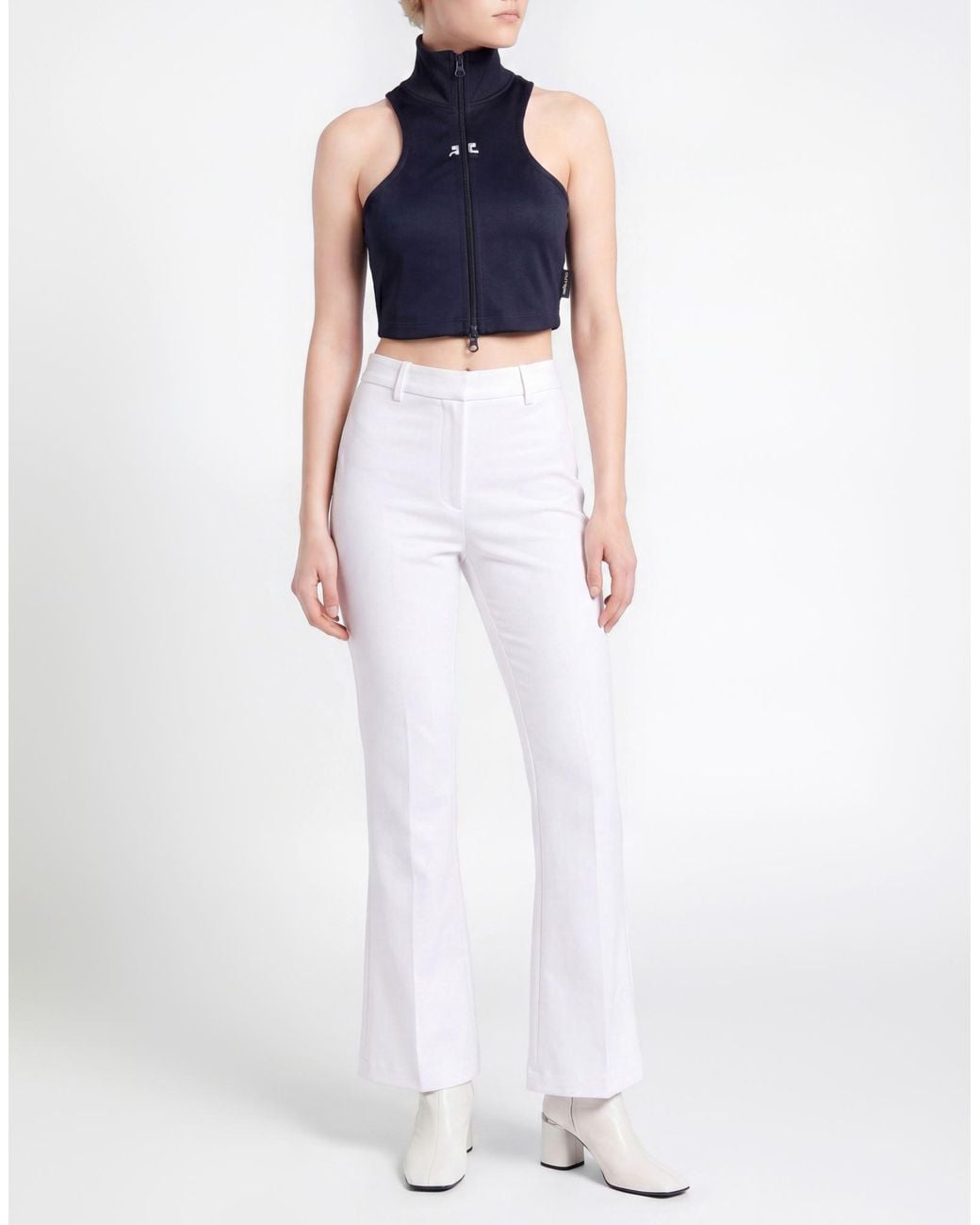 Courreges Blue Top Polyester, Elastane
