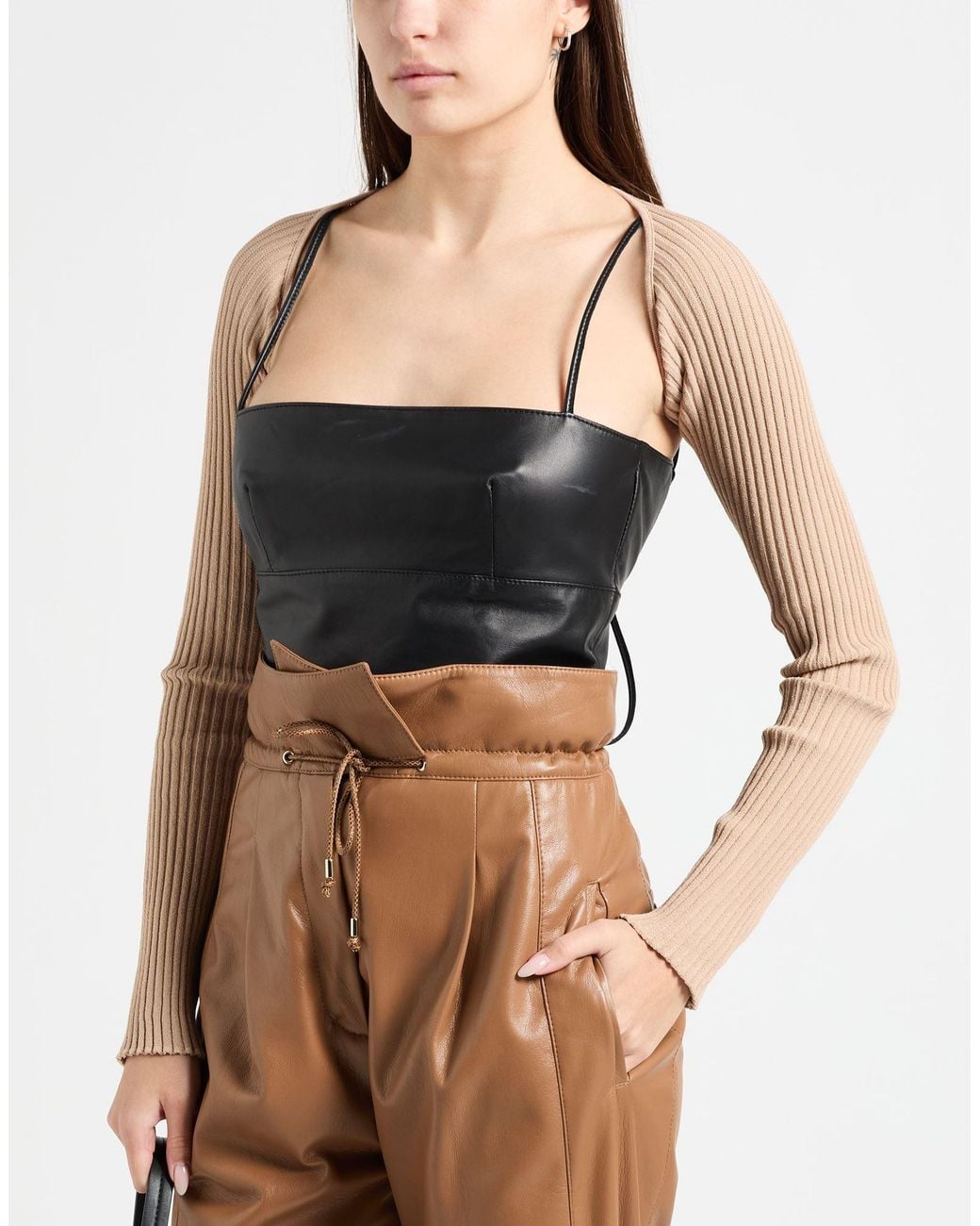 ANDREADAMO White Sand Shrug Viscose, Polyester, Polyamide, Elastane
