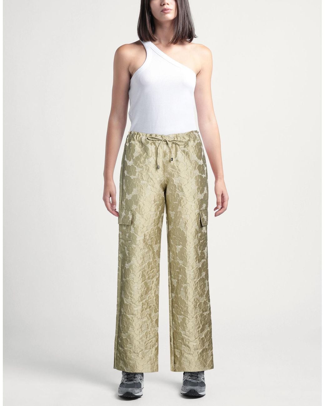 Manzoni 24 Natural Pants Polyester, Silk, Polyamide