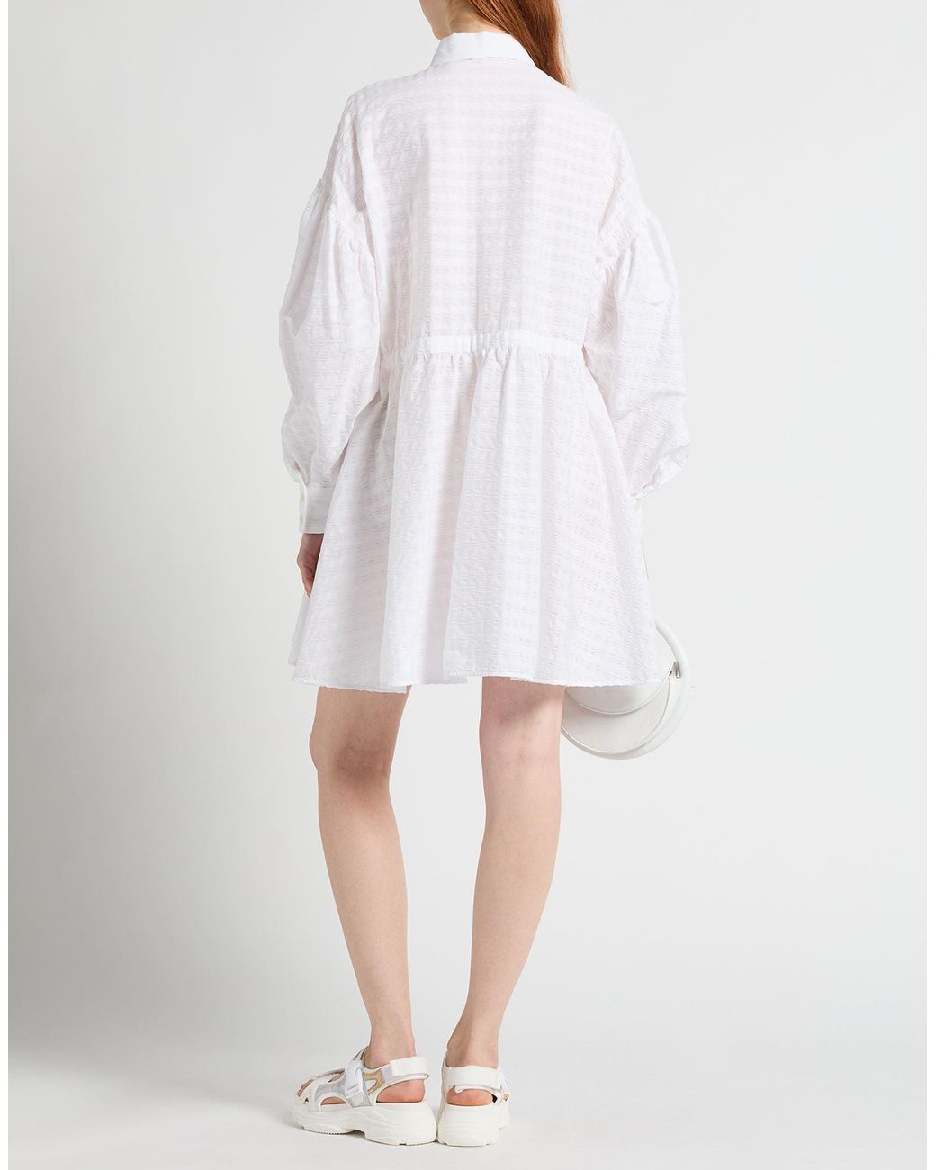MSGM White Mini Dress Cotton, Elastane