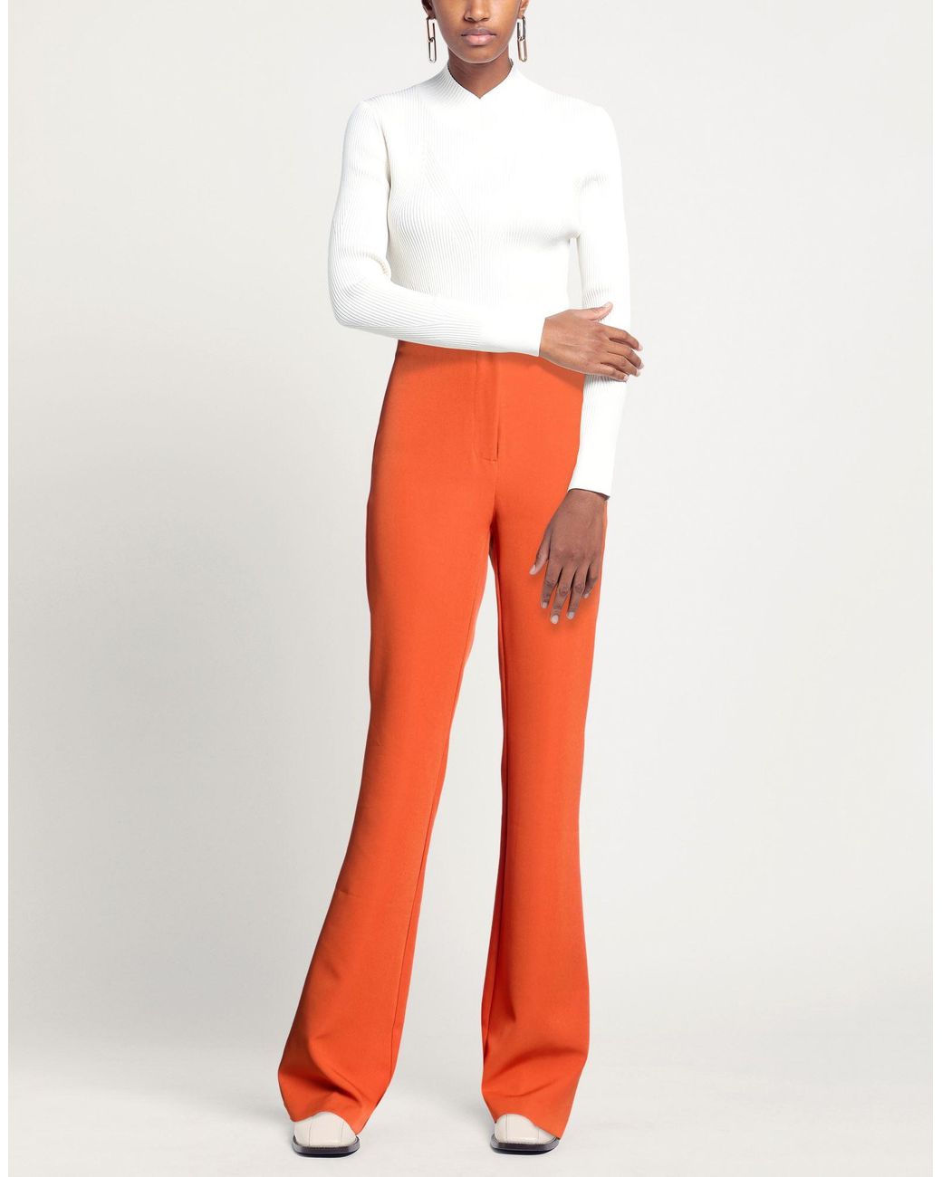 W Les Femmes By Babylon Orange Pants Polyamide, Elastane