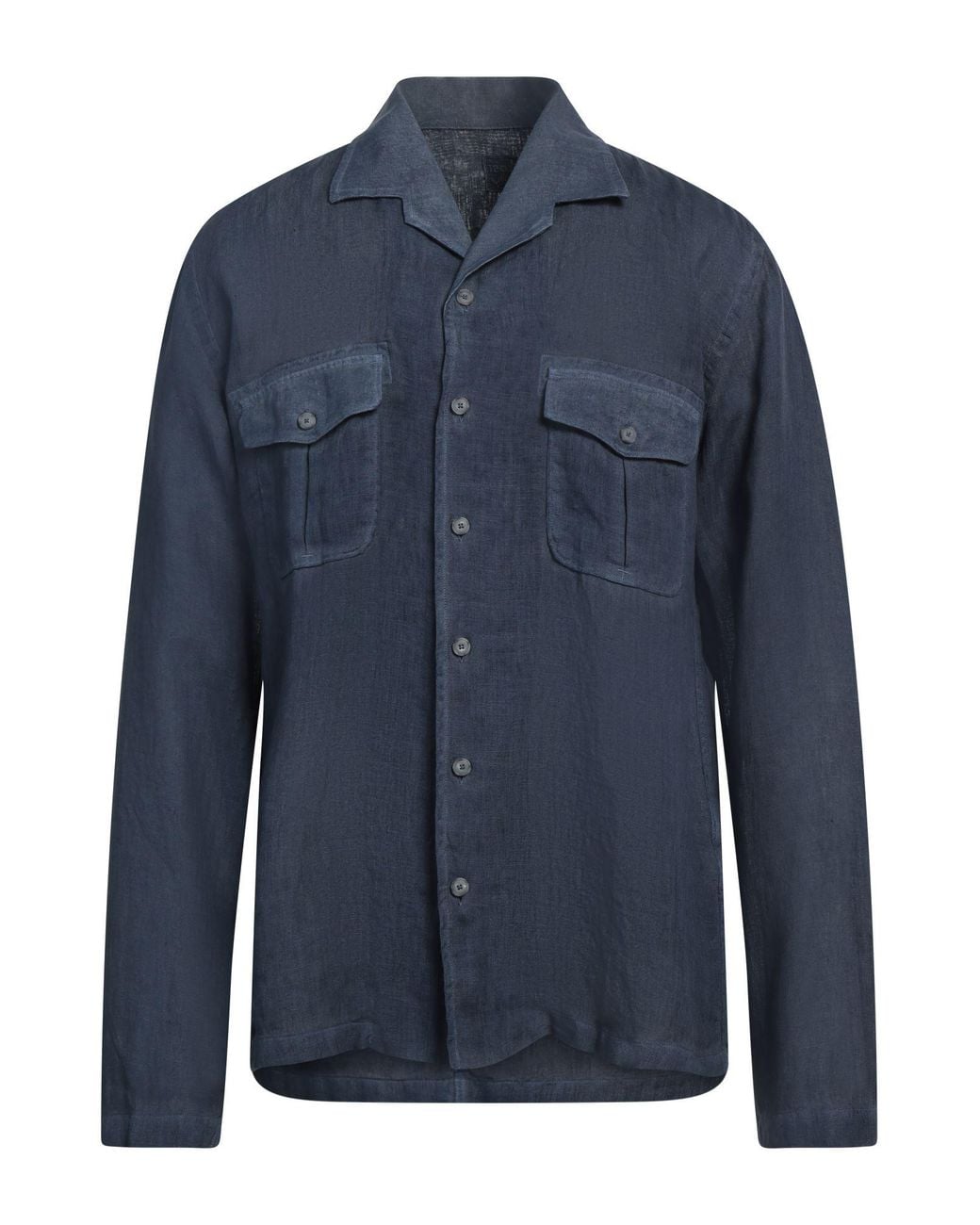 120% Lino Blue Shirt Linen for men