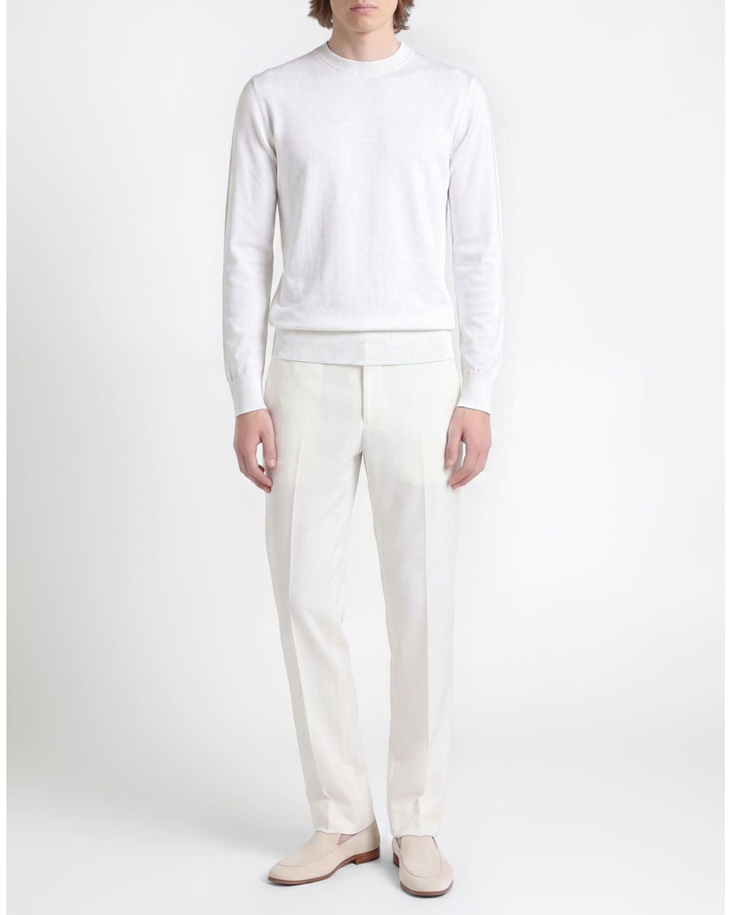Eleventy White Ivory Sweater Wool for men