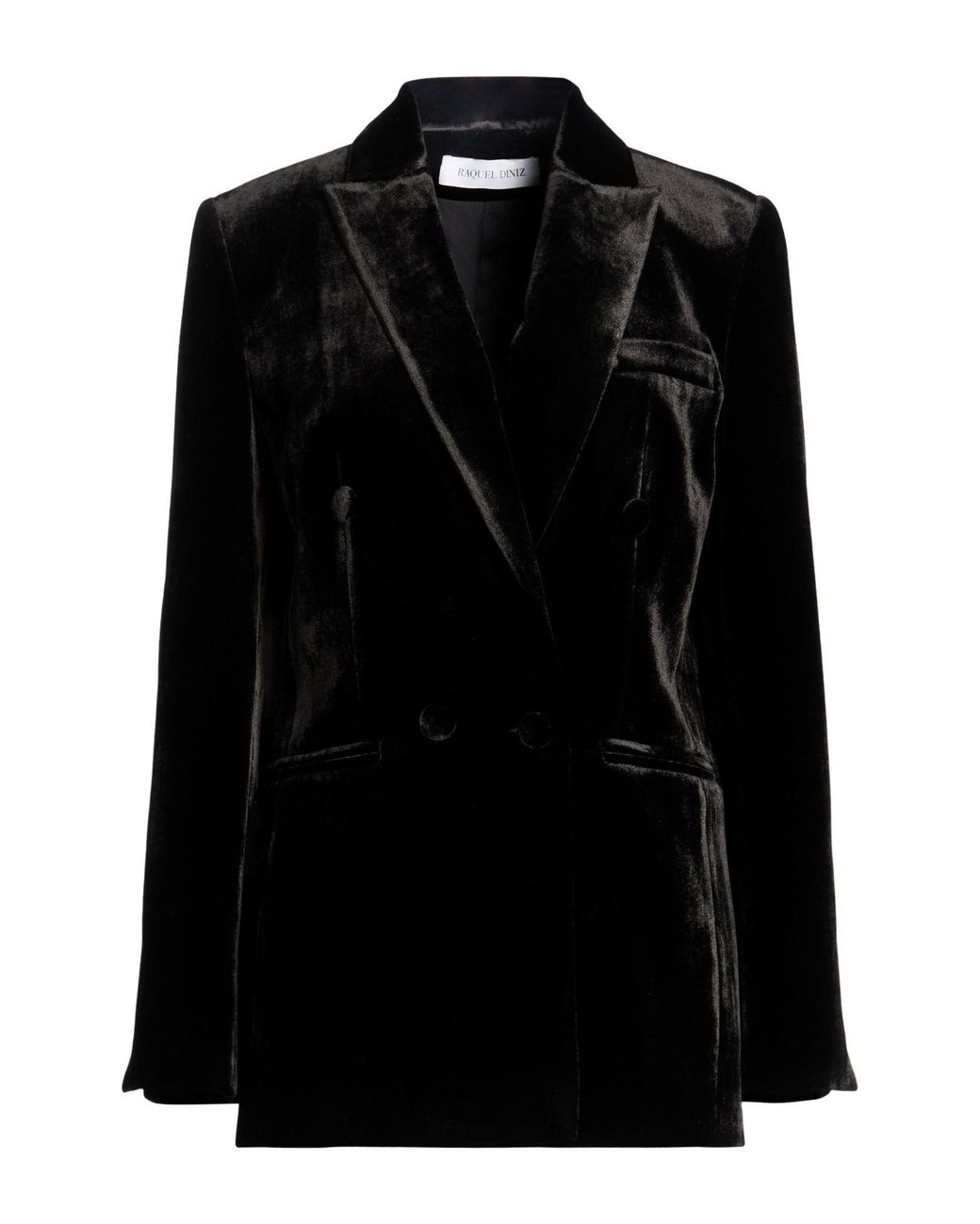Raquel Diniz Black Blazer Rayon, Silk