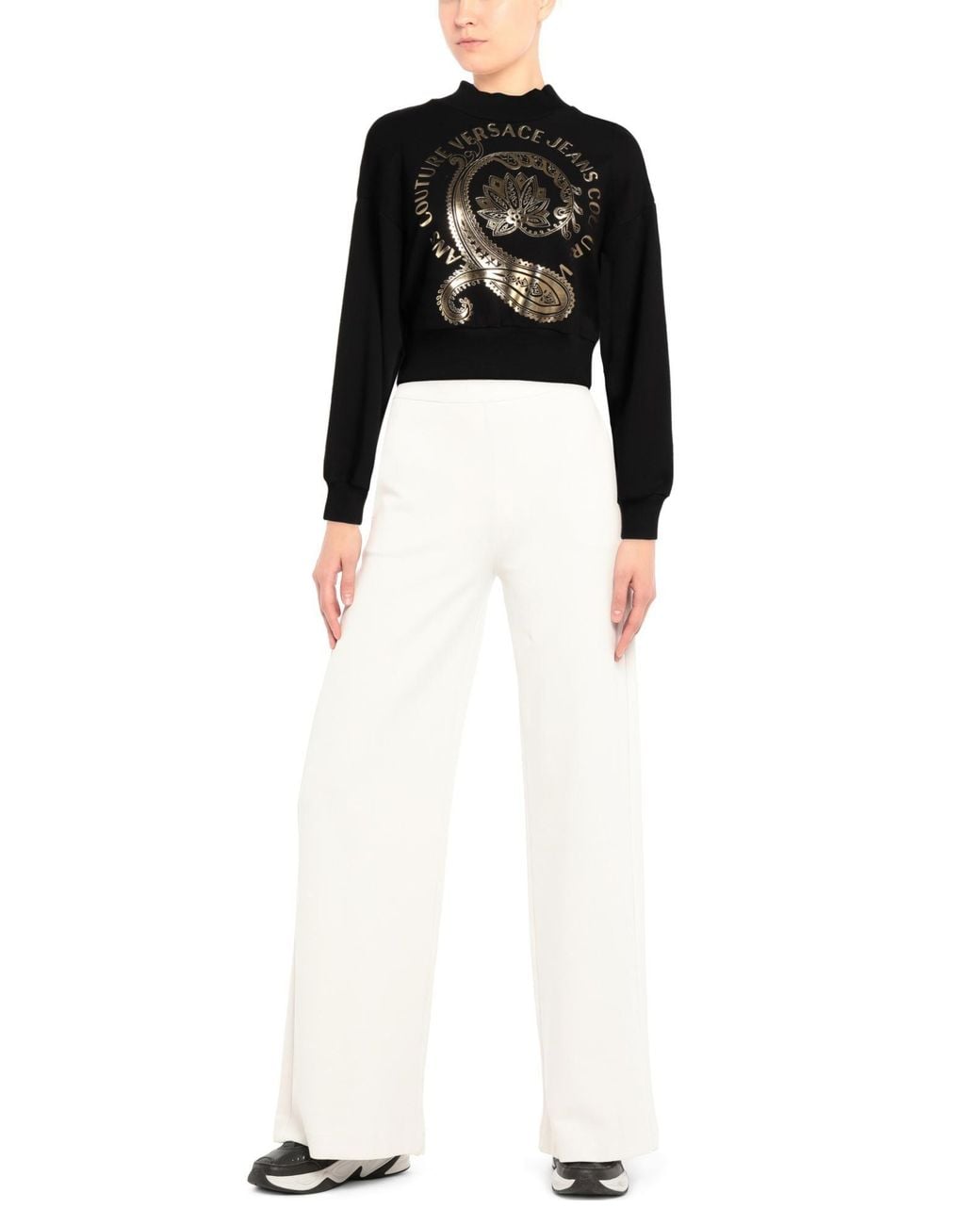 Versace Jeans Couture Black Sweatshirt Cotton, Elastane