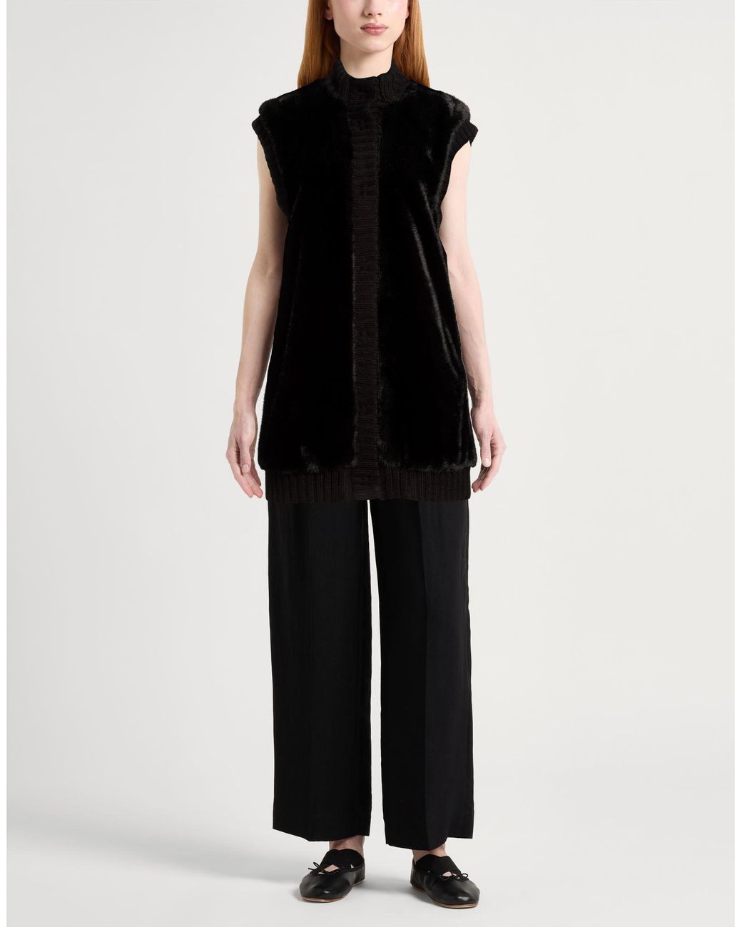 Pinko Black Shearling & Teddy