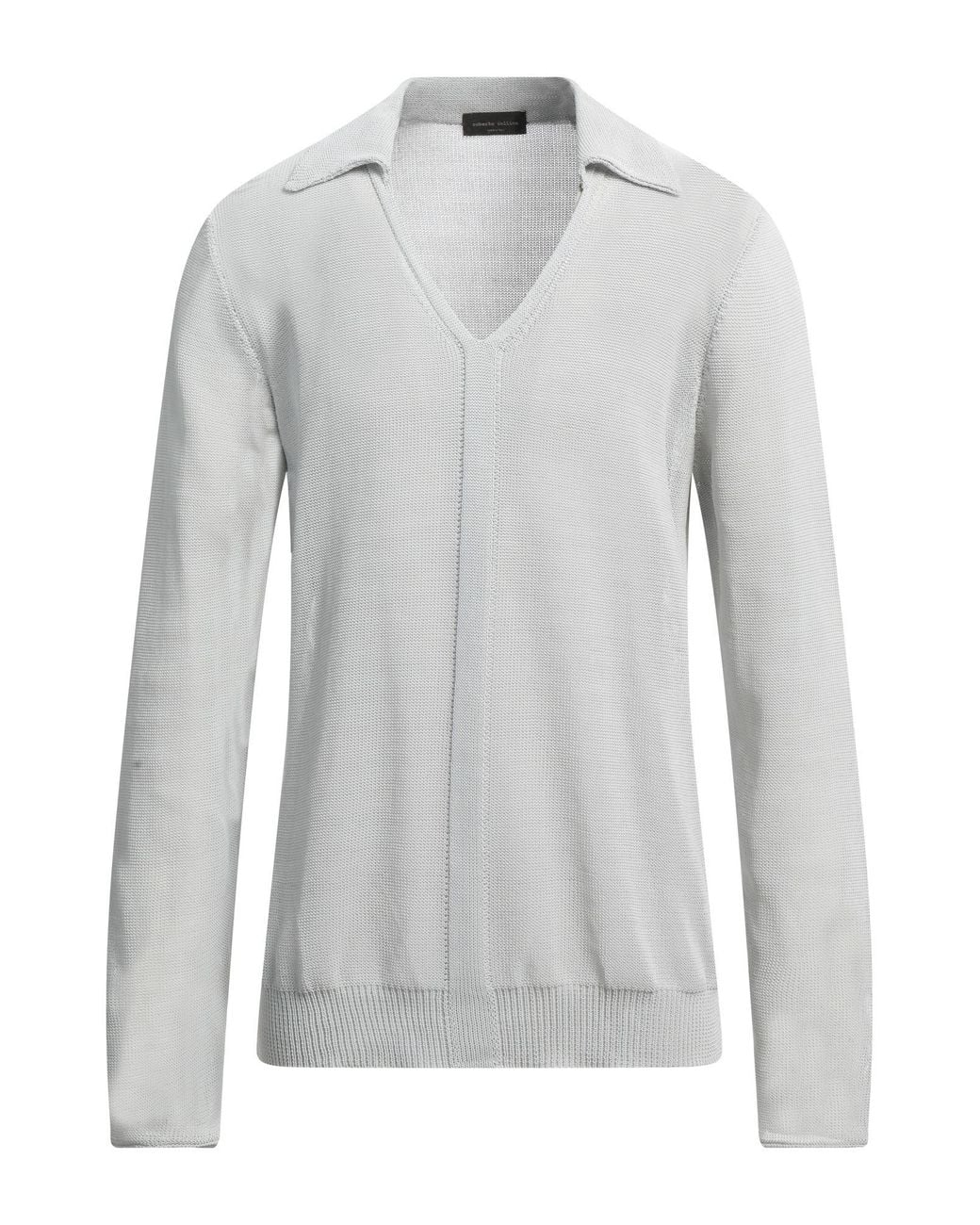 Roberto Collina Gray Sweater Cotton, Nylon for men