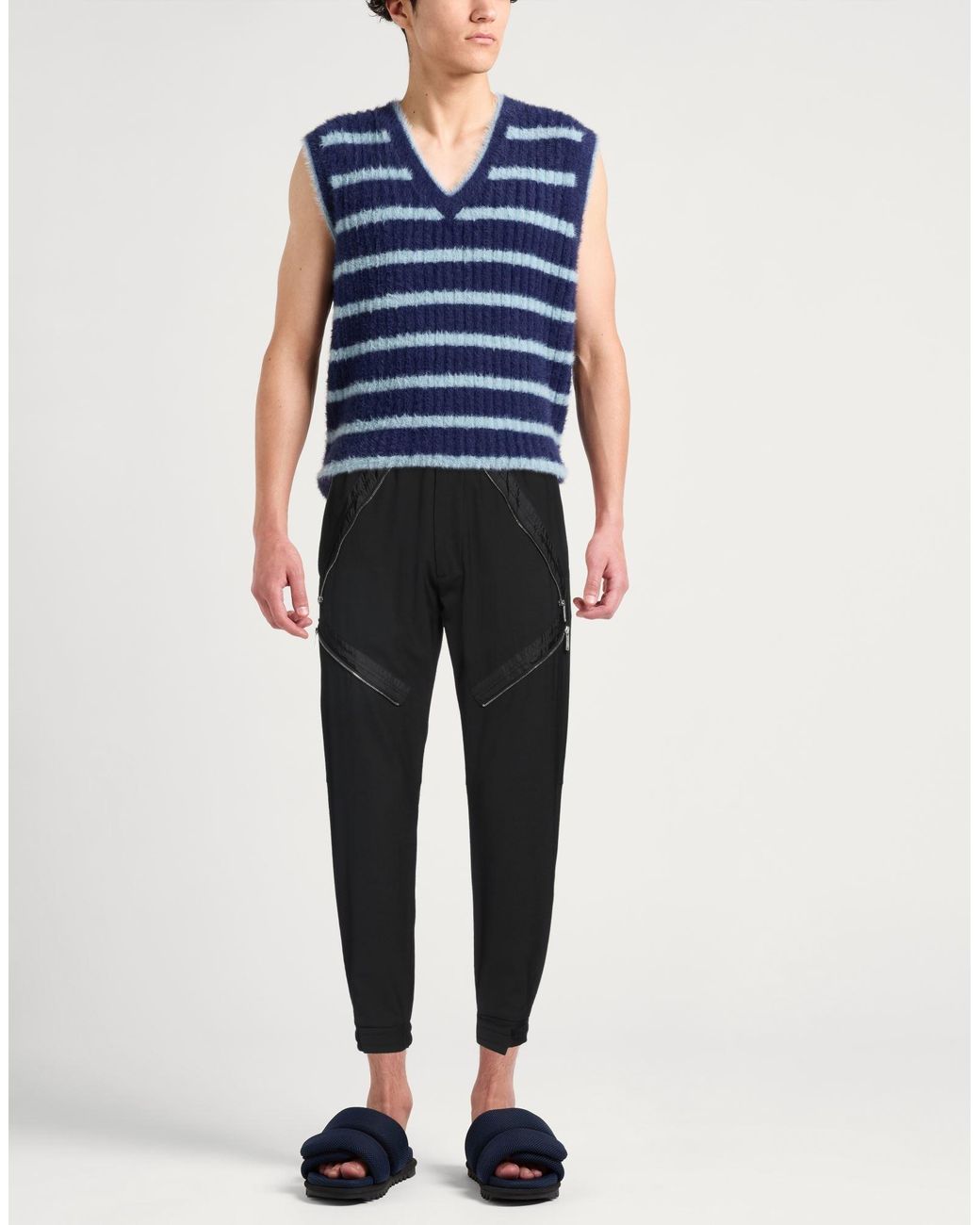 DSquared² Black Pants Polyester, Virgin Wool, Elastane for men