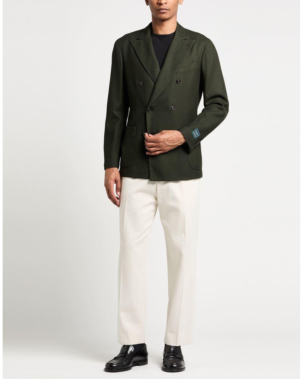 Boglioli Green Dark Blazer Virgin Wool for men