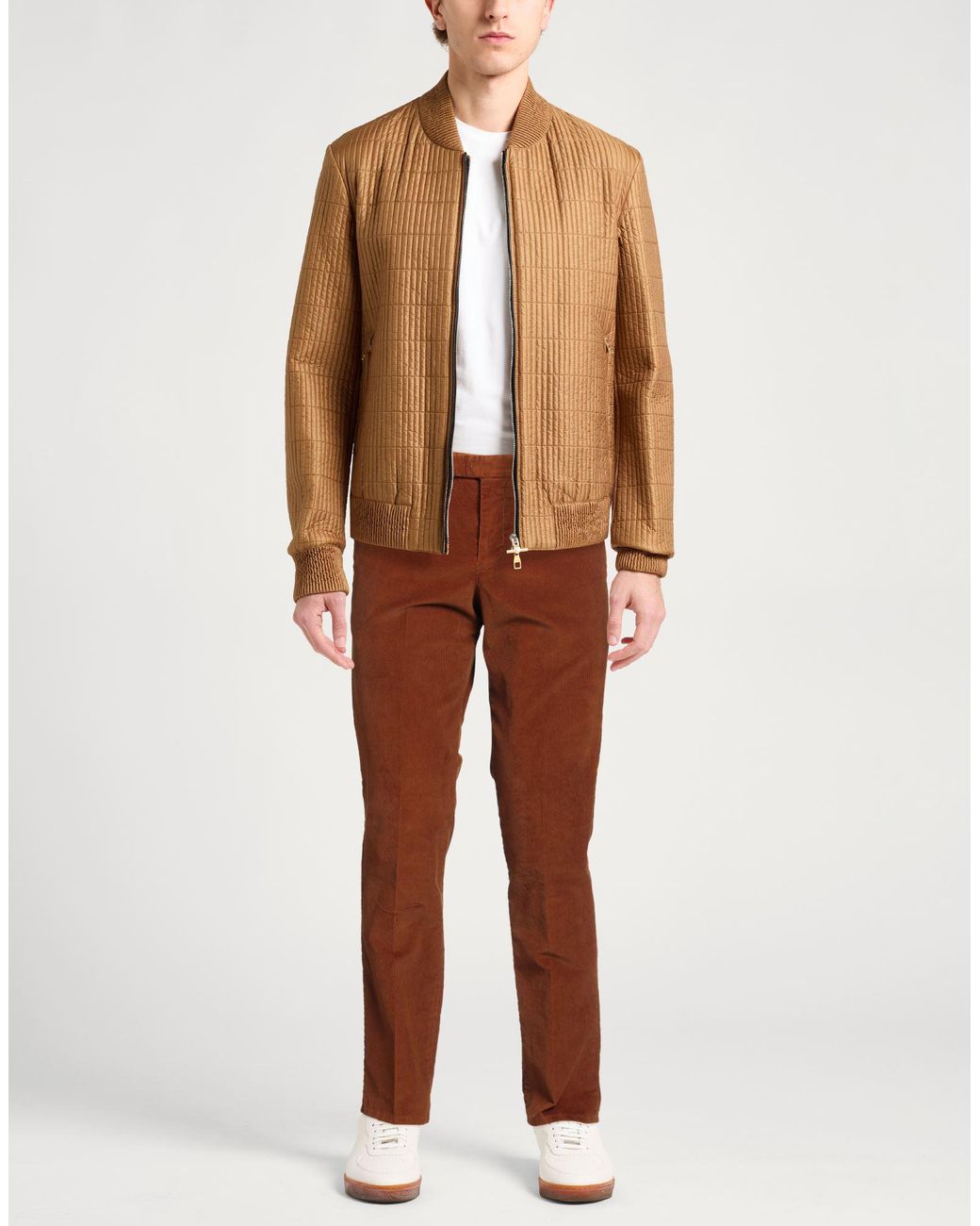 PT Torino Brown Pants Cotton, Elastane for men