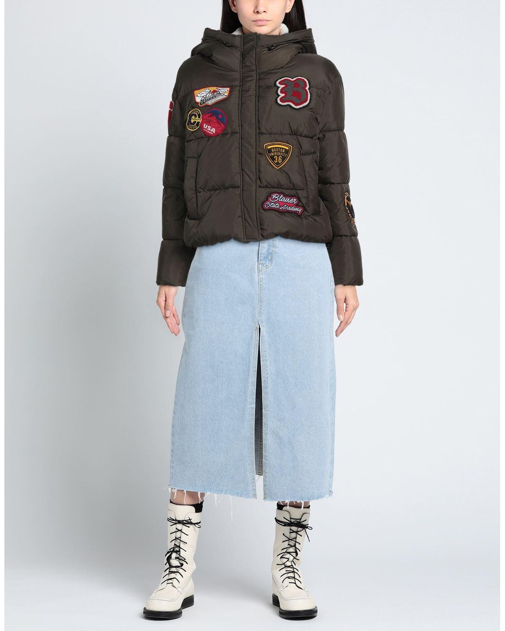 Blauer Multicolor Puffer