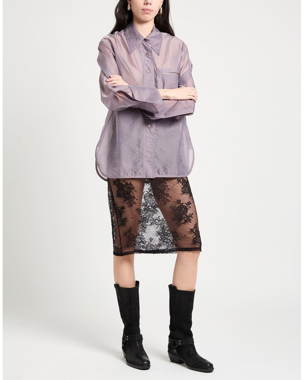Low Classic Purple Shirt Polyester, Nylon