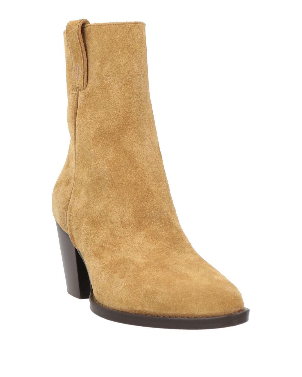 Maje Natural Camel Ankle Boots Leather