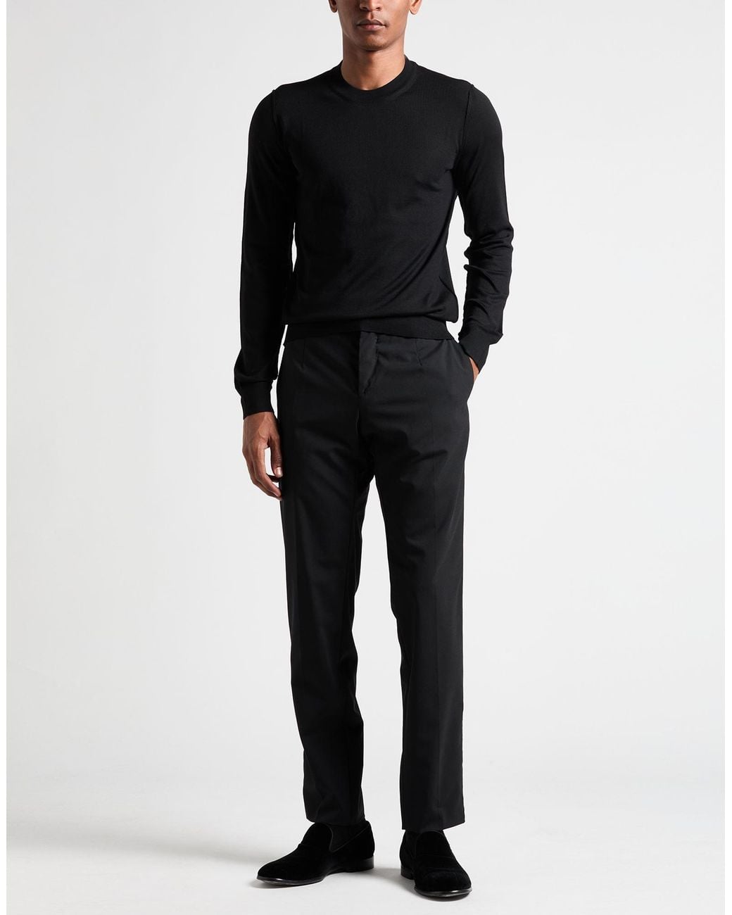 Dolce & Gabbana Black Pants Virgin Wool, Silk, Polyester, Elastane for men