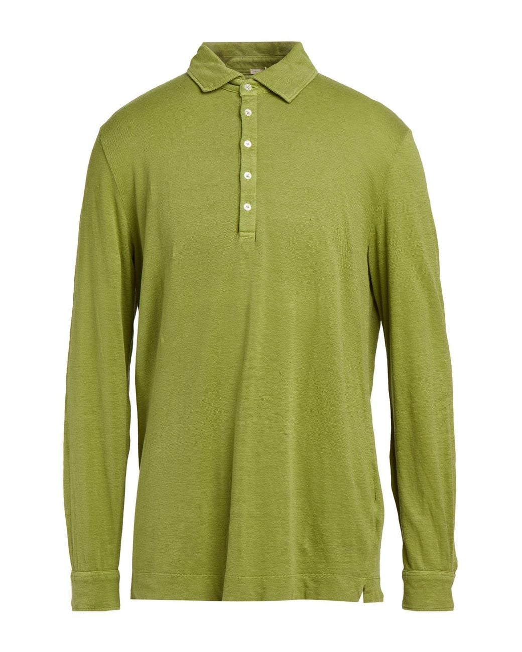 Massimo Alba Green Polo Shirt Linen for men
