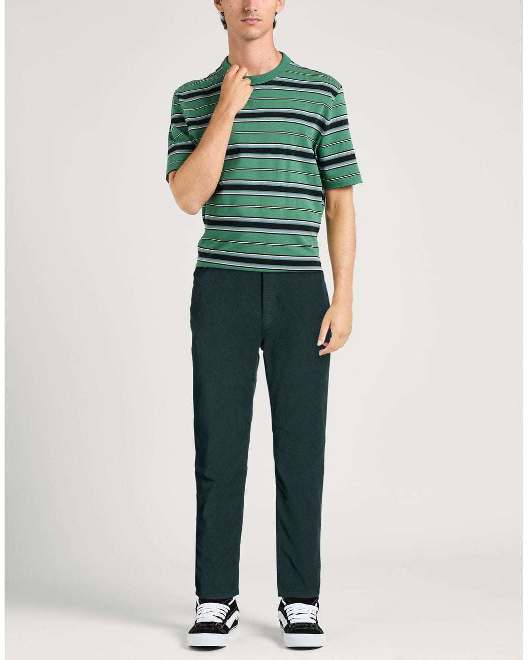 Department 5 Green Pants Cotton, Elastane for men