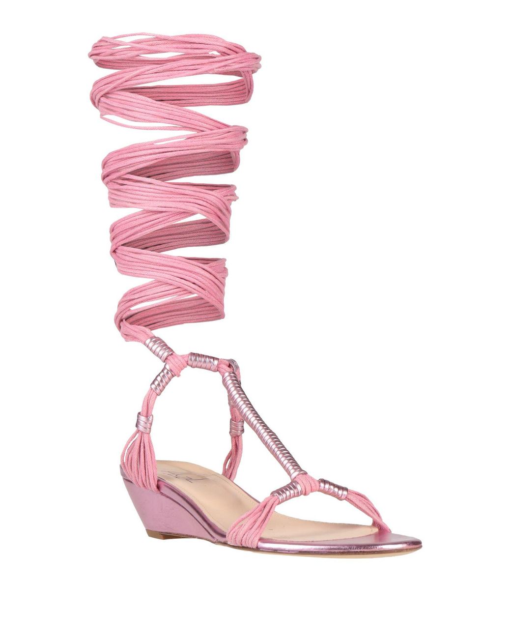 Agl Attilio Giusti Leombruni Pink Sandals Leather, Textile Fibers