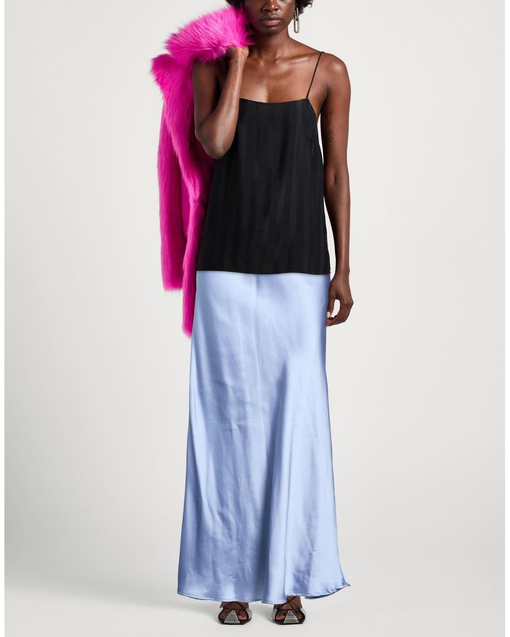 Gaelle Paris Blue Light Maxi Skirt Polyester
