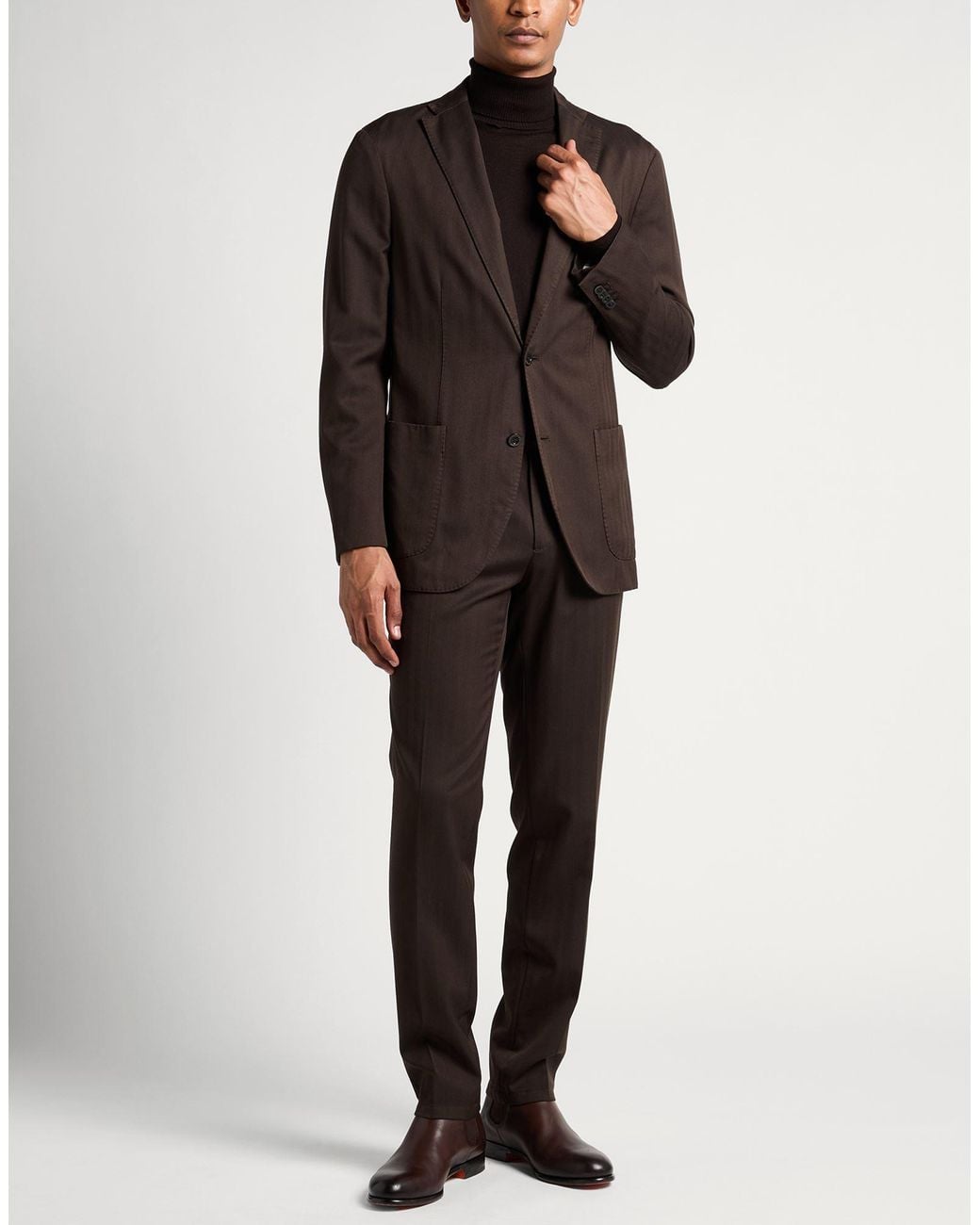 Boglioli Black Suit Virgin Wool for men