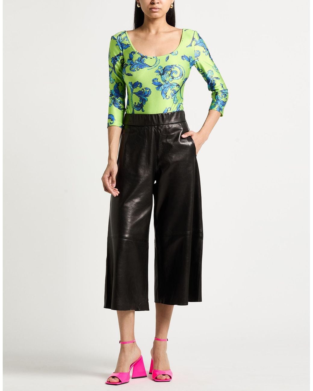 Versace Jeans Couture Green Bodysuit Polyamide, Elastane