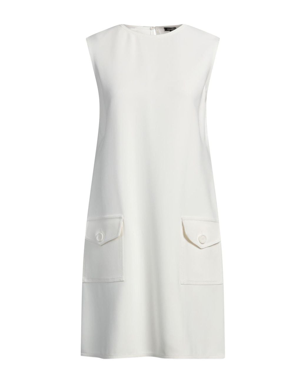 Aspesi White Mini Dress Viscose, Elastane