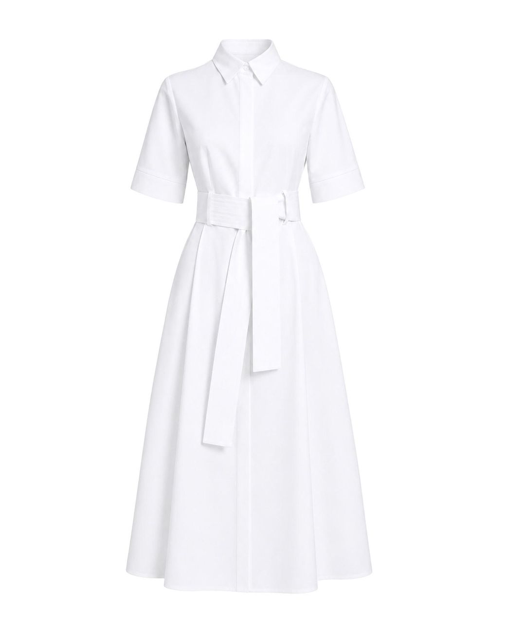 Fedeli White Midi Dress Cotton