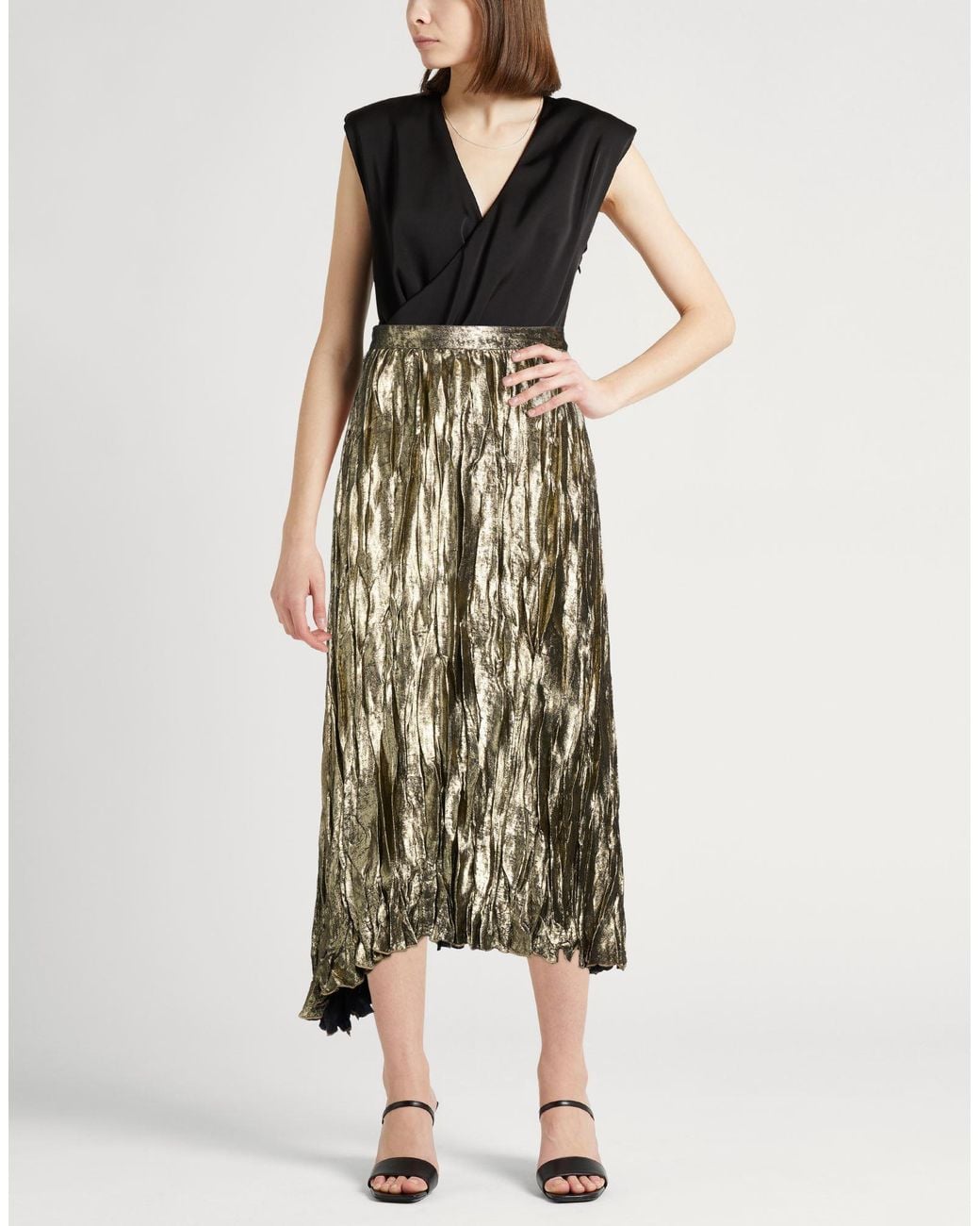 Fabiana Filippi Metallic Midi Skirt Polyester