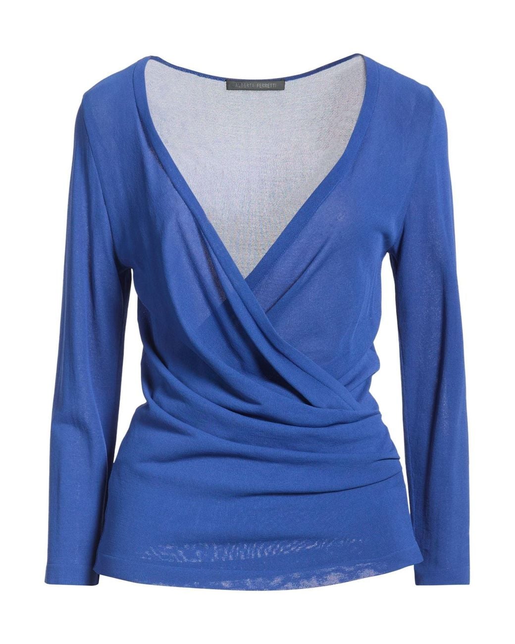 Alberta Ferretti Blue Wrap Cardigans Viscose, Elastane