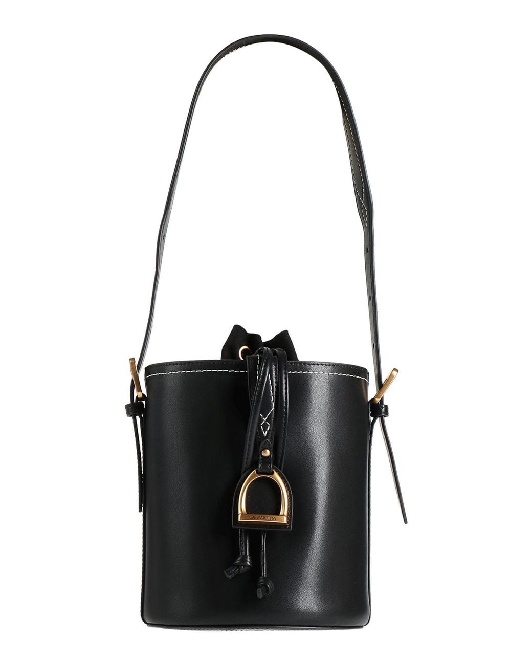 La Martina Black Shoulder Bag Leather