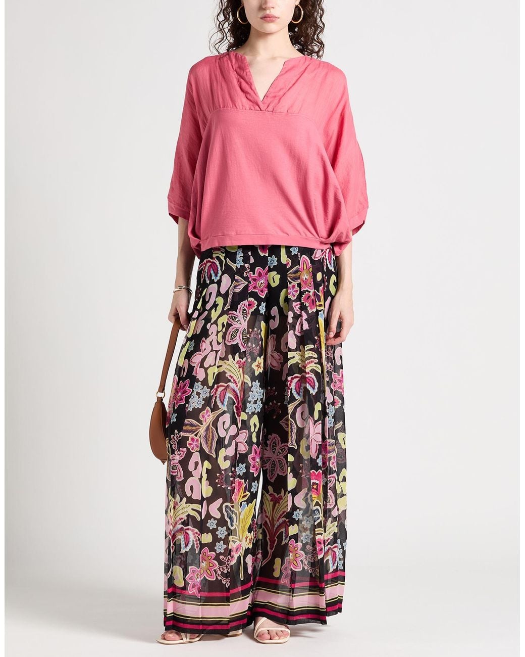European Culture Pink Top Ramie, Cotton, Elastane