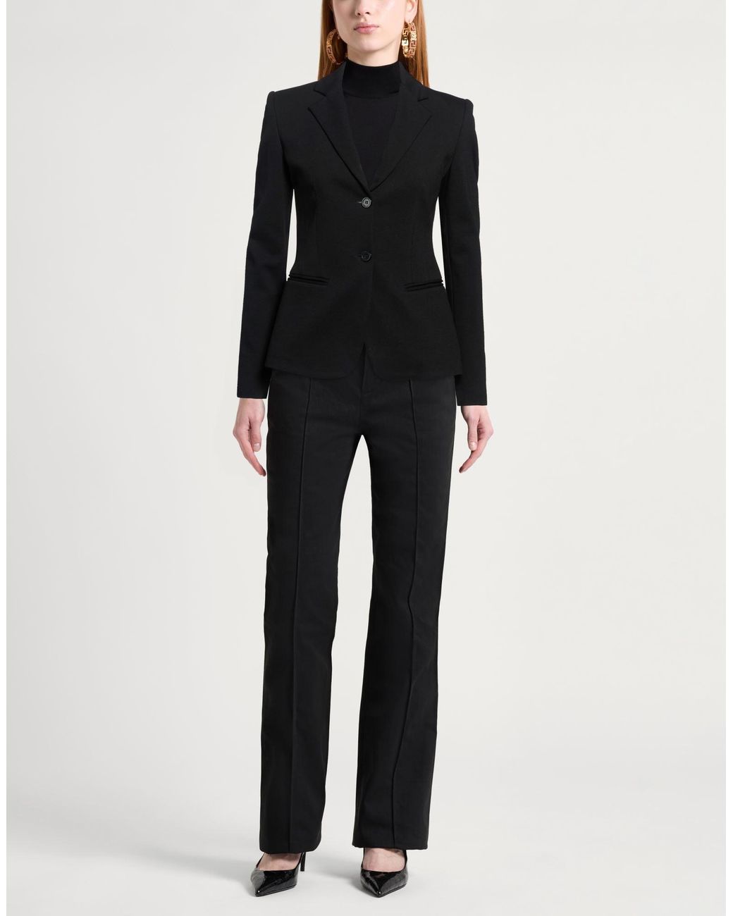 Dondup Black Blazer Viscose, Polyamide, Elastane