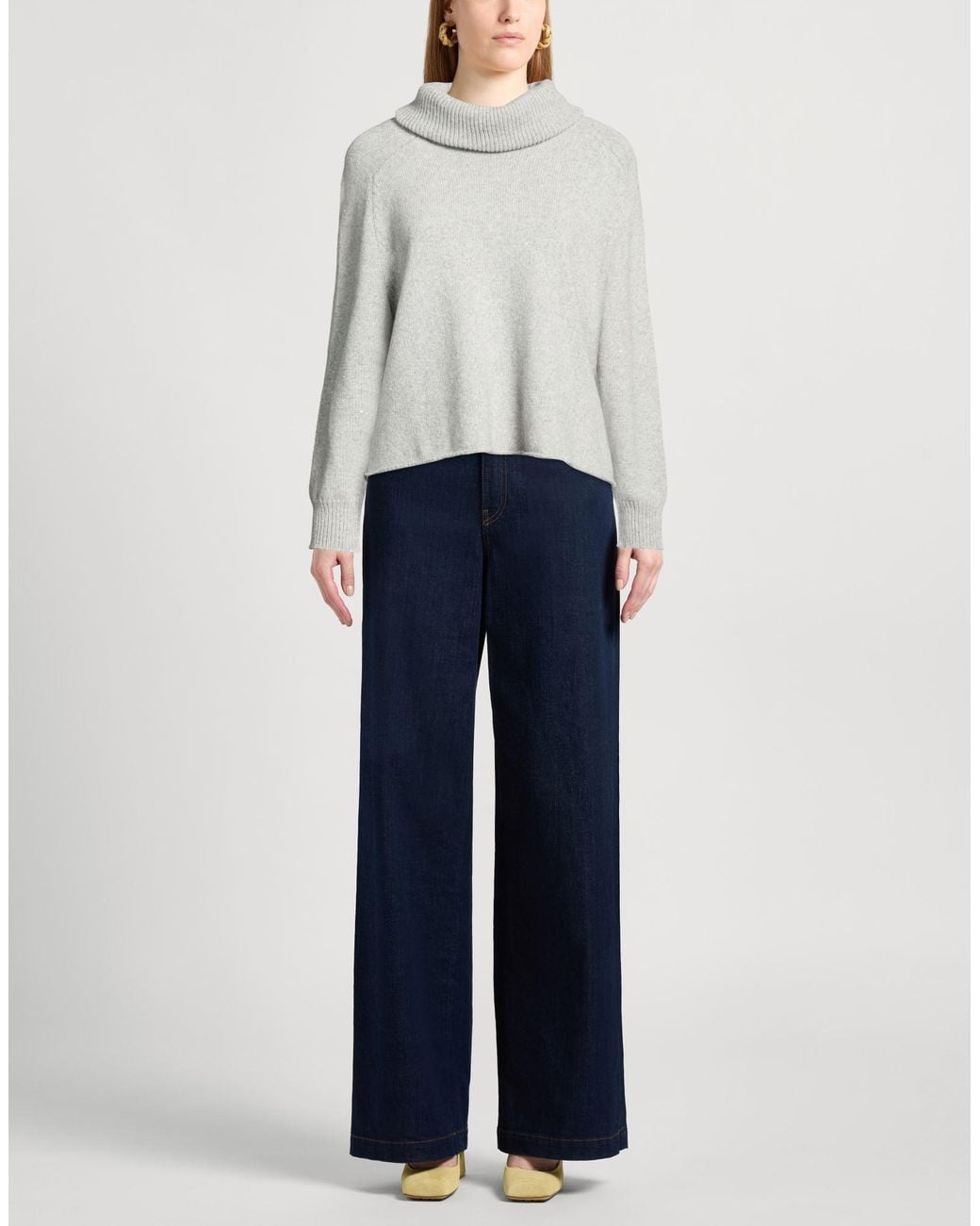 Liviana Conti White Light Turtleneck Polyamide, Cashmere